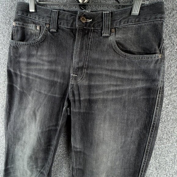 Nudie Jeans Men Denim Jeans Low Slim Jim Used Black Cotton J676 Adult ACTL 32X33 - Picture 3 of 16